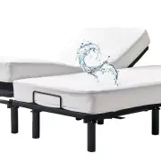 Cooler Bamboo Viscose Split California King Mattress Protector for Adjustable...