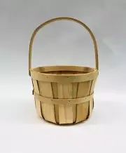 Bushel Style Baskets with Handle - 9 1/4” round top, 6 1/4” deep, 13” Height