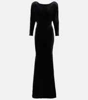 [Alex Perry] Alex Perry Open-back velvet gown AU 6 black