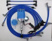 small cap FORD Y Block 256-272-292-312 BLUE HEI Distributor + Spark Plug Wires