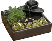 Beitmax Ceramic Tabletop Fountain, Black Zen Tabletop Water Fountain, Ceramic Pot Fountain Desktop Water Fountain Indoor, for Indoor and Home Decoration Table Desk Office Patio,H