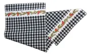 CARDNAL 'N' PINE Black Check Table Runner, 13" x 54", by The Country House