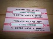 2 Stevie Wonder Heaven Help Us All / I Gotta Have A Song Jukebox Title Strips