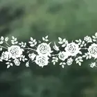 DIY Electrostatic Glass Sticker White Flower Rattan Wall Sticker for Home Decor