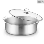 SOGA Stainless Steel 26cm Casserole With Lid Induction Cookware