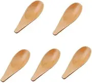 2 Pcs Mini Wooden Spoons Small Salt Spoon with Short Handle Tiny Spoons for Spice Jars Condiments Salt Tea Coffee Milk Powder Ice Cream,Used Repeatedly and Safety Easy to Clean and Store