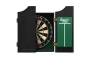 TEX PRO Dart Board Set With SOLID WOOD Black Ash Cabinet