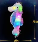 Glow Rainbow Light Up Seahorse Plushy Stuffed Toy New