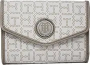 [Tommy Hilfiger] Women White Gray Coated Canvas Logo Print Small Wallet Clutch Bag