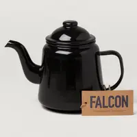 在飛比找momo購物網優惠-【Falcon】獵鷹琺瑯 琺瑯茶壺 下午茶壺 水壺 墨碳黑