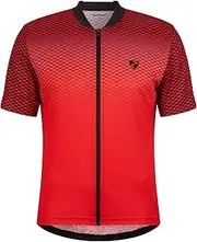 [Ziener] Men's NELETE Cycling Jersey - Mountain Bike | Road Bike - Breathable, Quick-Drying, Elastic, Short Sleeve, Red, 52