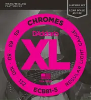 D'Addario ECB81-5 5-String Bass Guitar Strings, Light, 45-132, Long Scale