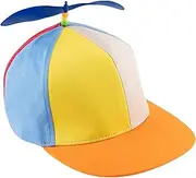 [Framendino] Flat Brim Adult Rainbow Propeller Hat Helicopter Top Hats Detachable Baseball Cap