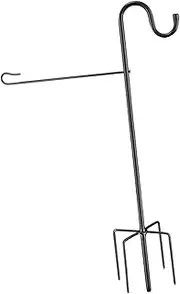 Garden Flag Stand Holder Shepherd Hook Yard Flag Post Stake Height Adjustable for Hanging
