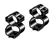 Kwik-Site See-Thru 1" Mount Set for Ruger 77 with Round top Action Black KS77