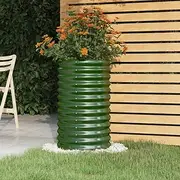 Raised Garden Bed, Elevated Planter Box Plant Container Powder-Coated Steel 40x40x68 cm Green