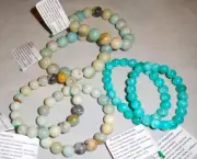 Natural Gemstone Round Bead Amazonite Bracelets by Healing Light Stones Russian