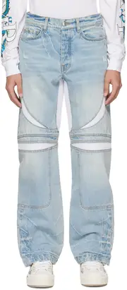 Patch denim pants 36,38,28,29 White