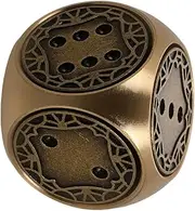 Kisangel Set Antique Brass Dice Set Hand Polished Sided Metal Dice for Board Games Collectors Home Decor