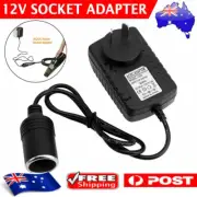 240V Mains Plug to 12V Socket Adapter Car Cigarette Lighter Power Converter NEW