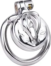 Inverted Chastity Cage SM Sex Toys Steel Stainless Flat Chastity Cage Male Cage Chastity Device Chastity Lock to Prevent Erection Bondage for Men