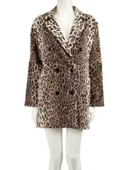 Brown Faux Fur Leopard Print Coat