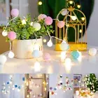 20LED Pompoms Globe Bulb Ball Fairy String Lights In/Outdoor Christmas Party AU
