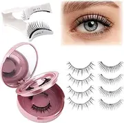 Magnetic Eyelashes Natural Look 2 Pair Magnetic False Eyelashes with Applicator Reusable Magnetic-Eyelashes No Glue Needed Magnetic Lashes Kit Easy to Wear and Remove(Magnetic Eyelashes-CX07)