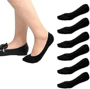 [Luxiremi] 6 Pairs Women No Show Socks Ultra Low Cut Liner Non Slip Invisible for Loafer Boot Flats