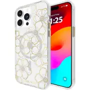 Floral Gems MagSafe Case For iPhone 15 Pro Max - Gold