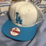 LA Dodgers New Era 9Fifty Snapback Trucker Mesh Cap OSFM Original Fit White Blue