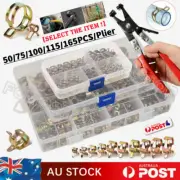 50/165X Steel Spring Clip Hose Clamp 6-22mm Adjustable Range Worm Gear Stainless
