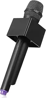 ibasenice Fake Microphone Microphone Music Mic Pretend Play Karaoke Props Simulation Swift Host Pretend Play Prop Flag Station Party Music Party Decorations Plastic Black