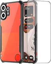 QUIETIP Case Compatible with CMF Phone 2 Pro with Screen Protector,Clear TPU Shockproof Protective Cover,Black