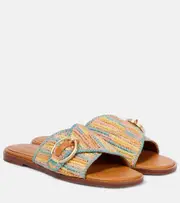 [Clergerie] Clergerie Irme raffia slides AU 7.5 multicoloured