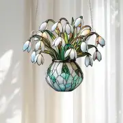 Elegant Snowdrop Flower Acrylic Suncatcher, Flower plant mom Gift