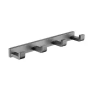 Stainless Steel J-Hook Robe/Towel Hook in Graphite Gray with 4 Post Hooks