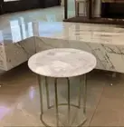 Rose Quartz Stone Coffee Corner Table Top For Home Decor