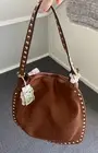 Alyssa Crossbody Purse, Women's Vegan Patent Leather Bag Strap Brown
