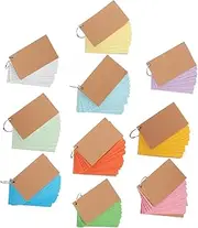 COHEALI 10pcs Dual Sided Lined Flashcards with Binding Ring Blank Writing Index Cards for Studying Work and Meetings Reusable Loose Leaf Design Safe and Firm Paper Materials