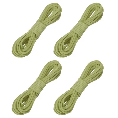 4 Pcs Faux Suede Leather Cord, 2.6mm x 5.5 Yards Flat String, Mustard Green