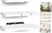 Floating Shelves White for Wall Set of 6, Wood White Hanging Corner Shelf,