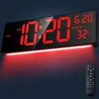 [2024 New] 16.5" Large Digital Wall Clock with 7 Color Changing Night Lights, Au