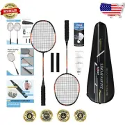 Badminton Racket Set for Beginners to Advanced - 4 Carbon Fiber Rackets Included