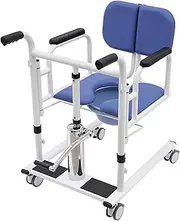 Portable transport wheelchair, adjustable lift height, hydraulic transfer chair with table top, 4 wheel universal wheelchair wheelchair for home, load capacity of