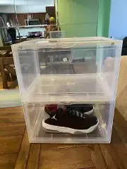 Shoe Boxes, Pack of 6 Stackable Shoe Organizer with Clear Door, Plastic Shoe Sto