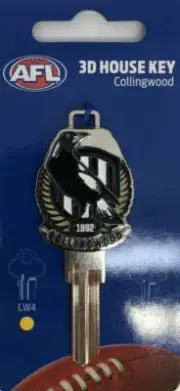 AFL Collingwood Magpies 3D House Key LW4/C4 Blank - AFL - Football