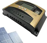 Solar Controller - Solar Panel Regulator,12V/24V Waterproof Inverter Regulator with LCD Display Energy Trickle DC Wire for Battery Charging