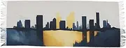 [AIXIWAWA] Women's Pashminas Scarf Gold Blue City Print, Shawls Wrap Lightwight with Tassel for Evening Dress Dinner Party, Multicolor