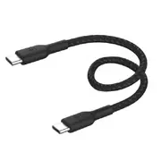 Belkin BoostCharge Braided USB-C to USB-C Cable 0.15M - Black (CAB004bt0MBK), 60W, 480Mbps, 30K+ Bend, Double-Braided,USB-IF Certified,2 Year Warranty CAB004bt0MBK